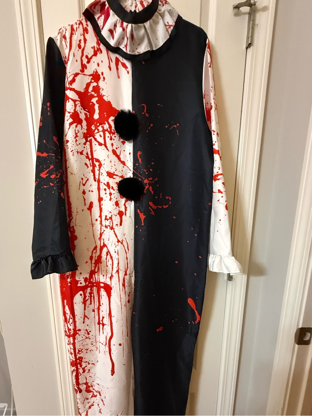 Terrifier Art The Clown Costume & Mask Set Bloody Killer Jumpsuit Size XL